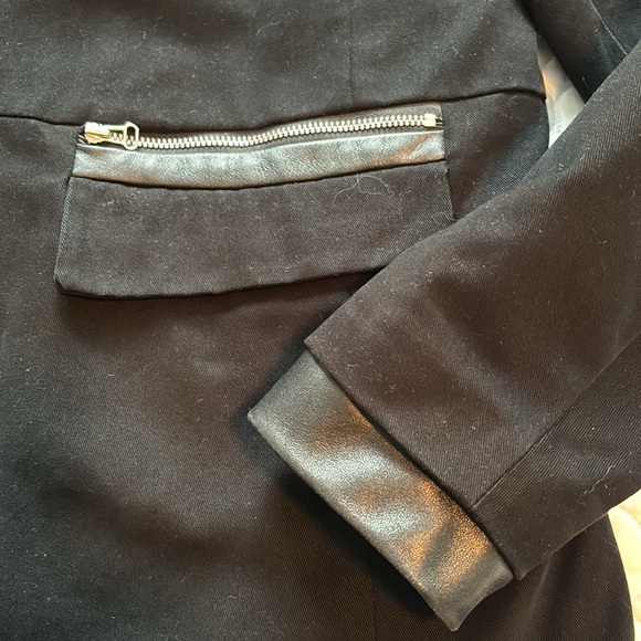 MAJE Black Fox Fur Parka Leather Trim sz 1 (small) - Picture 5 of 12